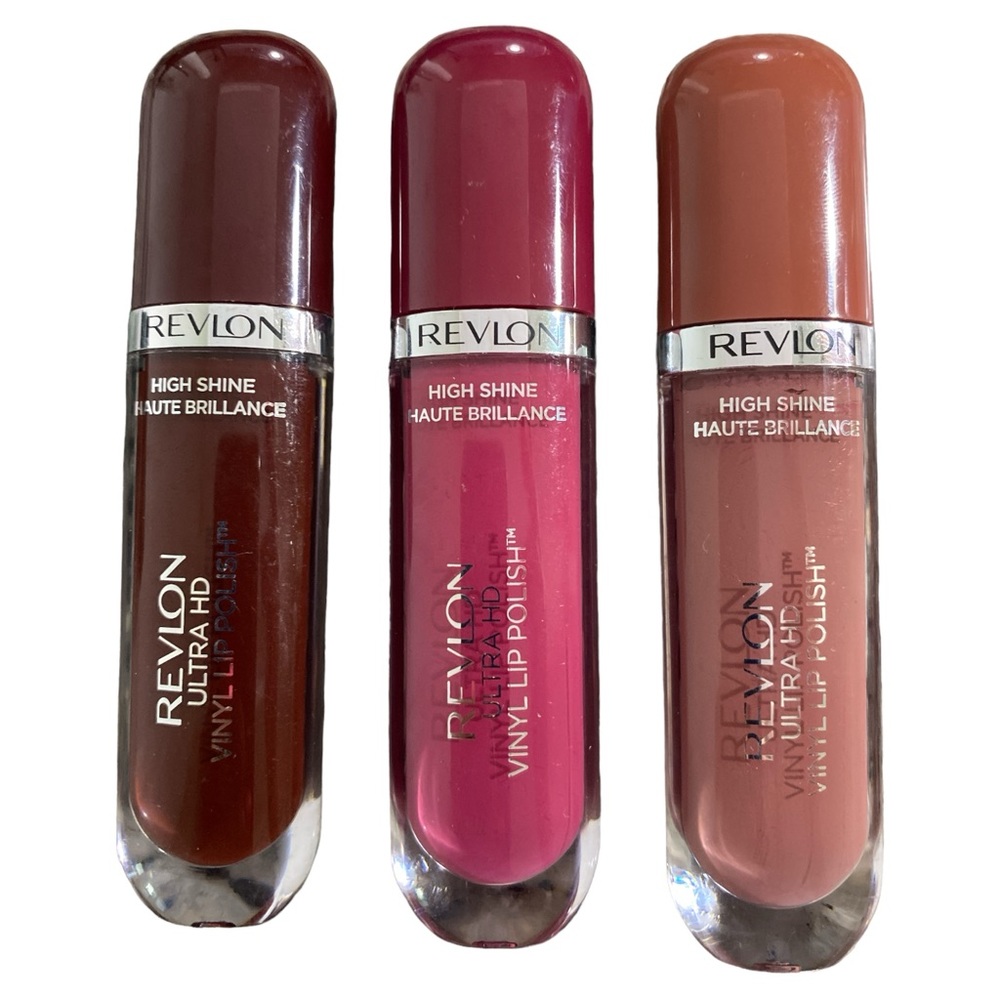 3pcs NEW Set Of 3  Revlon Ultra HD Vinyl Lip Polish  Color 915 935 960